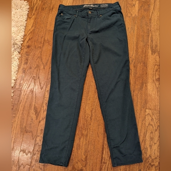 Eddie Bauer Slightly Curvy Slim Straight Pants, emerald green Size 12 - Picture 5 of 10